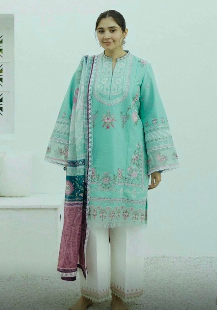 3PCS Eid Collection Zarashahjhan Embroidered Lawn Collection COCO-01