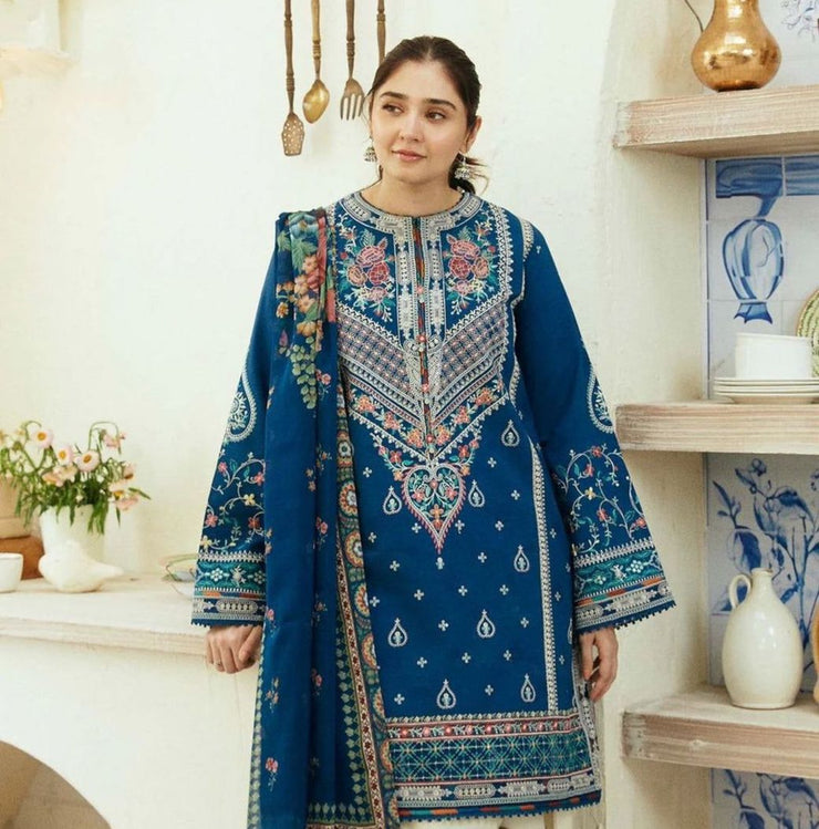 3PCS Eid Collection Zarashahjhan Embroidered Lawn Collection COCO-01